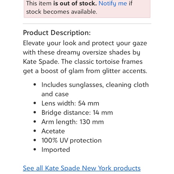 Kate Spade tortoise glitter sunglasses - Picture 8 of 8